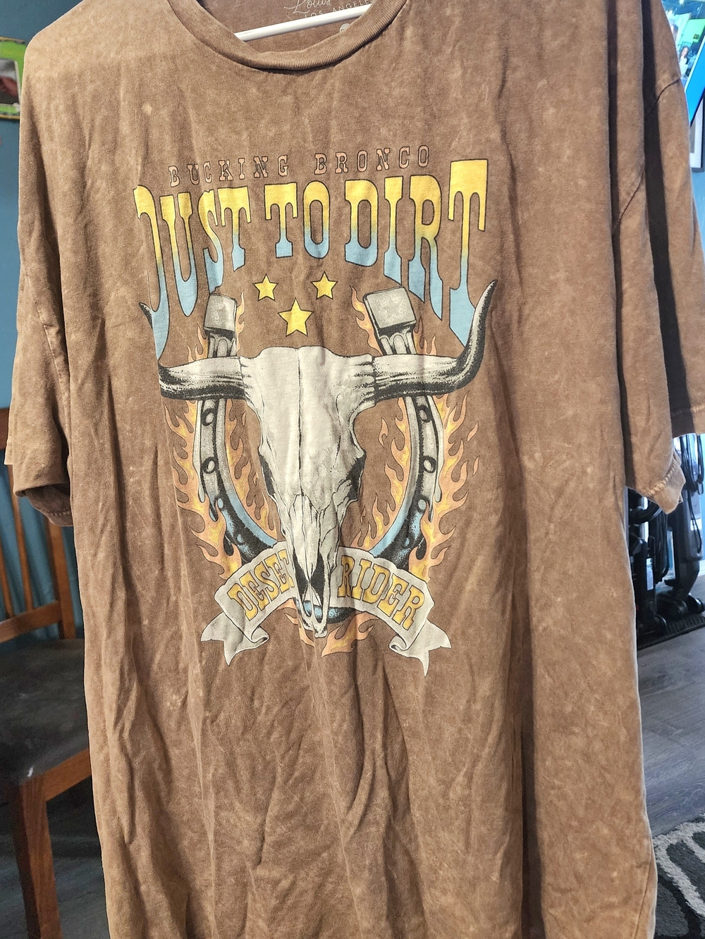 Just To Dirt Brown Graphic Tee - Women's Short Sleeve Sz 2XL